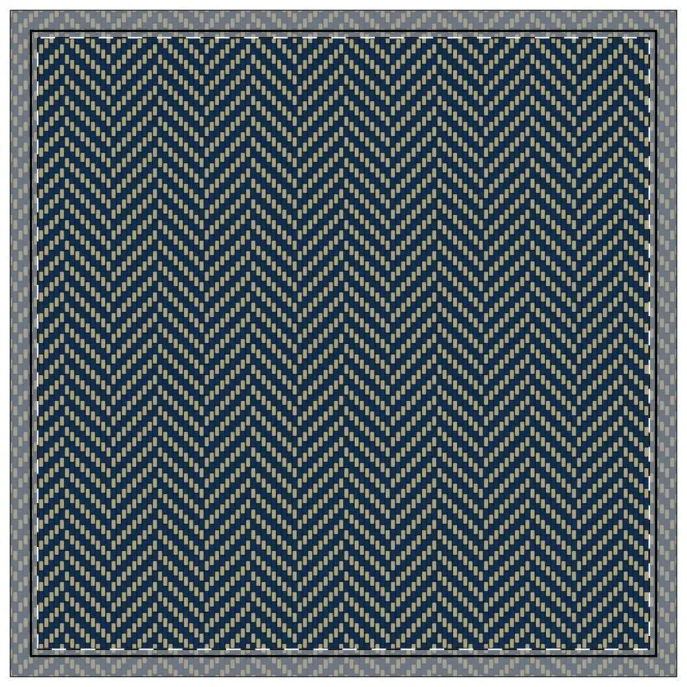 NWT Porter Anna- Navy & Gold  Cotton Napkin 4-set, Herringbone